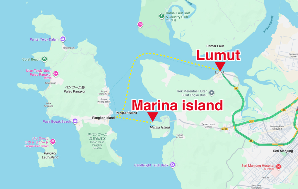 パンコール島行きのフェリーは本土側の2箇所の港から出ています